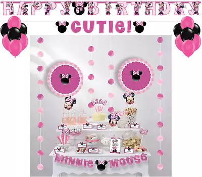 Minnie Mouse Forever Birthday Party Decorations Kit With Customize Banner  • $36.99