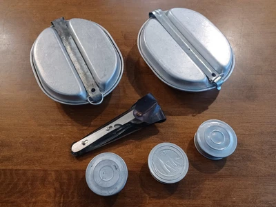 $24.99 • Buy Vintage Aluminum Backpacking Hiking Camping Mess Kits Cups Military Scouts Lot