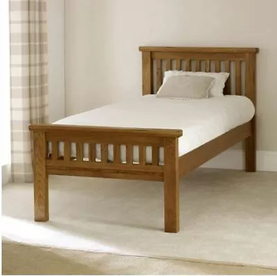 Rustic Solid Oak 3ft Single Bed - Bedroom Furniture - RS03 • £379