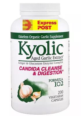  Kyolic  Aged Garlic Caps Candida Cleanse Digestion Helps With  IB  200 CAPSULE • $53.97