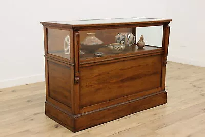 Victorian Antique Oak Jewelry Or Collector Display Showcase #45812 • $985