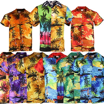 Hawaiian Shirt Party Fancy Dress S Xl Xxl Beach Palm Tree Shirt Stag Party Large • £9.67