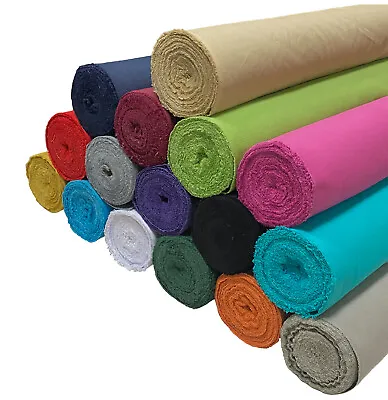 £4.99 • Buy Cotton Duck Canvas Fabric Dressmaking Craft Material 145cm Wide By The Metre