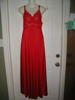 Vintage Olga Body Lace Nightgown Women Size L Red Nylon Blend Super Sexy • $59.95