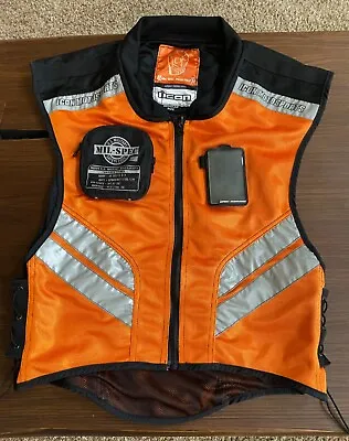 Icon Motorsports Men's Mil Spec Orange Mesh Safety Vest Motorcycle Size Regular • $19.99