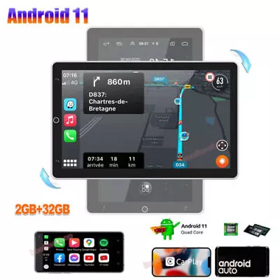 $128.43 • Buy Double 2DIN Rotatable 10.1  Android 11 Touch Screen Car Stereo Radio GPS WIFI BT