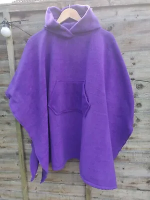 Purple Fleece Hooded Blanket Scout Guide Camp Blanket Poncho • £20