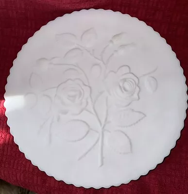 Imperial Glass - Open Rose Pattern Milk Glass Canape Serving Platter • $20