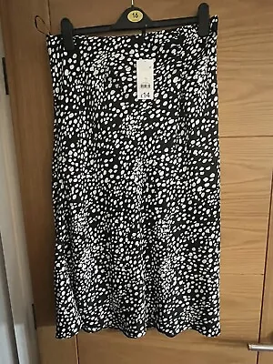 £6.50 • Buy George Polka Dot Midi Skirt Size 14
