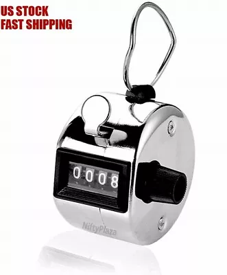 Hand Tally Counter 4-Digit Mechanical Palm Number Clicker With Finger Ring • $8.09