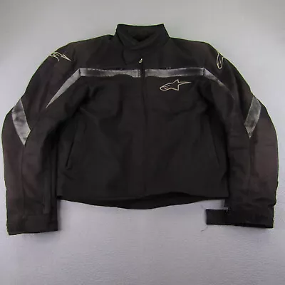 Alpinestars Jacket Mens XL Black Full Zip Armored Biker Motorcycle Coat ^ • $71.98