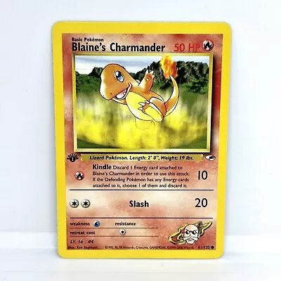 1st Edition Blaine's Charmander 61/132 Gym Heroes Pokémon Card NM • $7.99