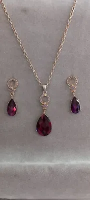 Garnet Red Teardrop Karma Jewellery Set From Argento With Drop Earrings • £6.50