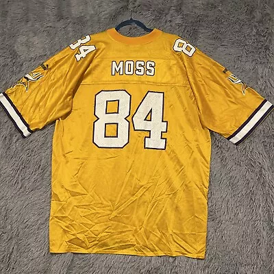 Randy Moss Jersey Minnesota Vikings 2XL Mens Puma Yellow Gold Distressed • $29.99