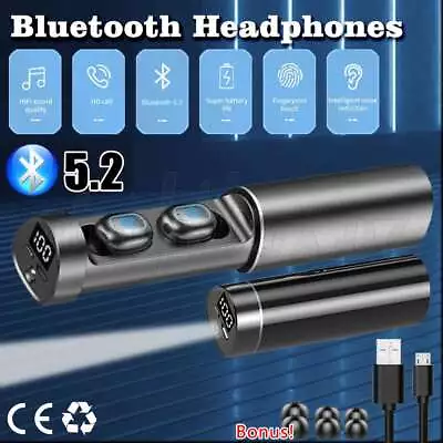 TWS Bluetooth 5.2 Wireless Earbuds Waterproof Headphone LED Display Earphones • $12.45