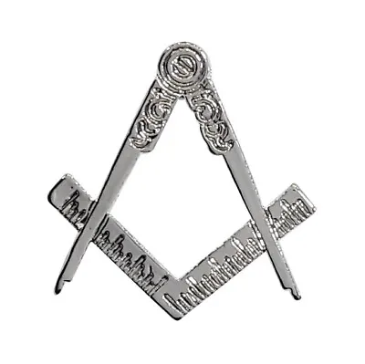 Freemasons Silver Coloured Square & Compass Masonic Lapel Pin LP 89 • $8.63