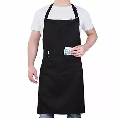 $13.98 • Buy Work Aprons Heavy Duty Shop Work Apron With Pockets For Men Black Chef NEW USA