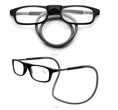 Portable Magnetic Reading Glasses Fully Adjustable Adults W/ Lanyard Eyeglasses • $8.29