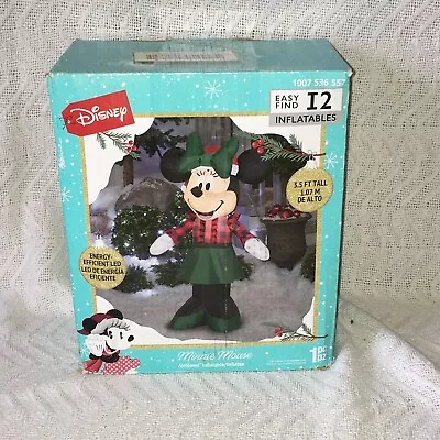 Gemmy 3.5' Airblown Disney Minnie Santa Hat Christmas Inflatable • $20.98