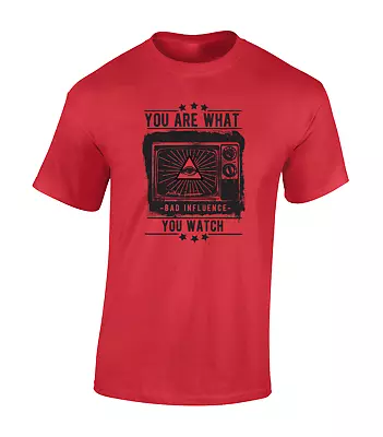 You Are What You Watch Mens T Shirt Illuminati Media Conspiracy Theory Top Cool • £7.99