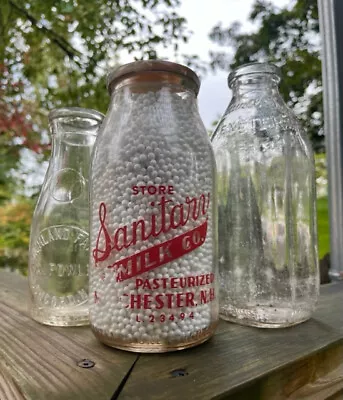 Vintage Milk Bottles From New Hampshire-Manchester Exeter Concord (lot Of 3) • $8.99