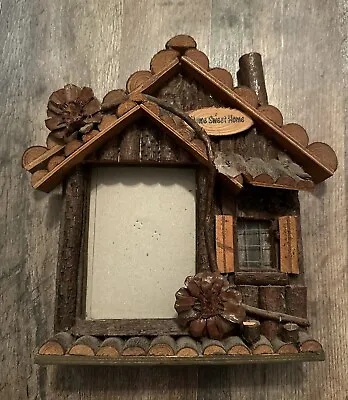 Vintage Rustic Wooden House Shaped Wood Design Picture Frame Home Sweet Home 🎁 • $10