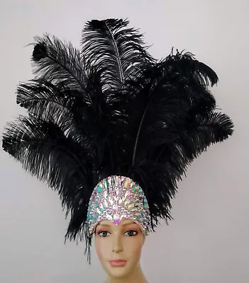 $115 • Buy New Prime Ostrich Plumes Feather Carnival  Headdress- Showgirl  