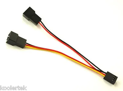 3 Pin To 2 X 3 Pin PC Computer Male To Female Y Splitter Cable Adapter  • $3.95