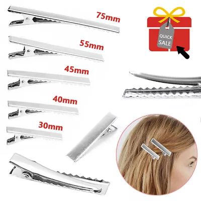 £3.49 • Buy 10 50x Small Medium Lot Silver Crocodile Alligator DIY Bow Blank Hair Clips UK