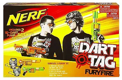 Nerf Dart Tag Furyfire Blasters 2008 Glasses Vests 20 Dart Toy Guns 2 Player Set • $229.95