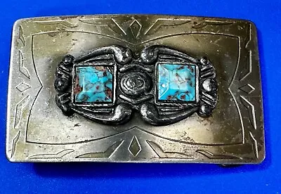 Native American Indian  Faux? Turquoise Stones On Western Cowboy Belt Buckle • $23.50