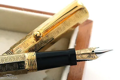 Montegrappa Reminiscence Etched 925 Vermeil Fountain Pen - RARE! • $1500