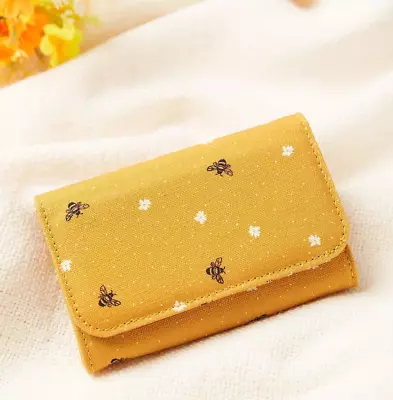 Fat Face Women's Canvas Mustard Yellow Bee Floral Purse Wallet Card Holder • £15.99