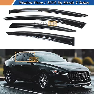 For 2019-2024 Mazda 3 Sedan JDM Mugen Style Window Visors Rain Guards Deflectors • $33.99