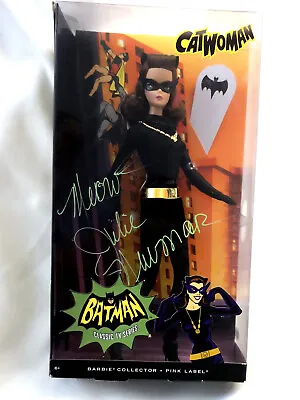 Signed JULIE NEWMAR W/ Meow Catwoman Barbie Classic TV Doll Beckett Witness COA • $595