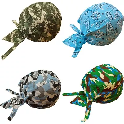 4pc Set Durag Skull Cap Head Wrap Biker Motorcycle Du Do Paisley Bandana Doo Rag • $12.99