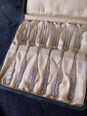 Boxed Solid Silver Set Of Forks   - Liberty & Co Birmingham 1924 • £215