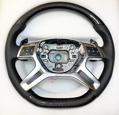 Oem Mercedes Amg 13~18 G65 G63 Ml63 Gl63 G550 Black Carbon Fiber Steering Wheel • $3199.95