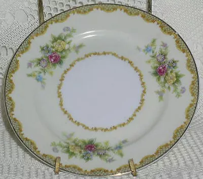 Mepoco China Bread Plate Yellow Pink Blue Flowers • $20