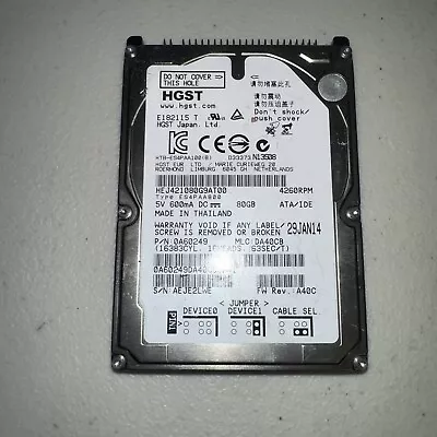 H.G.S.T HEJ421080G9AT00 80GB IDE PATA 4260RPM 2.5IDE Car Navigation Hard Drive • $99