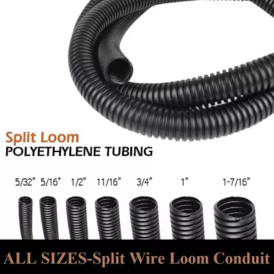 Split Wire Loom Conduit Convoluted Tubing Flex Harness Cable Protector Cover Lot • $123.49