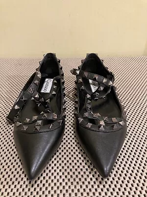 Camssoo Black Flat Studded Women’s Shoes - Size US 7.5 / EU 38 • $20