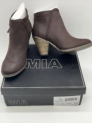 Mia Women's KORI Block Heel Bootie-Chocolate Brown Size 8.5M GG2115 New In Box • $39.99
