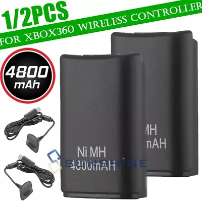 For XBOX 360 Slim Wireless Game Controller -Battery Pack Play & Charge Kit Cable • $12.81