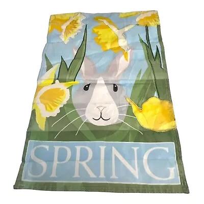 Easter Spring Welcome Flag Bunny Rabbit Daffodils Flag Outdoor Garden 12” X 17” • $12.99