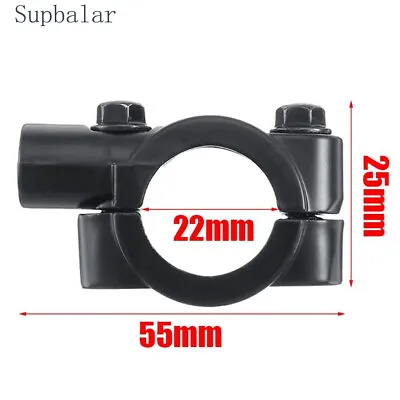 7/8 Inch 8mm Motorcycle Handlebar Rearview Mirror Bracket Clamp Adapter Black • $5.99