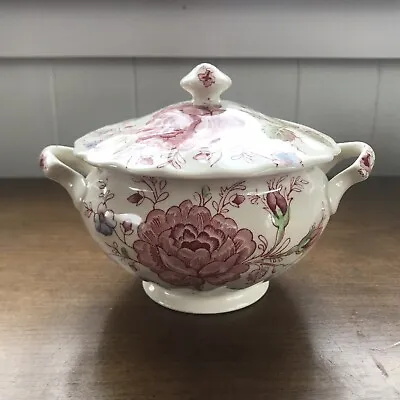 Johnson Brothers Rose Chintz Pink Sugar Bowl & Lid • $75