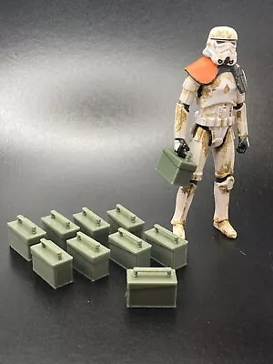 10 CUSTOM ARMY GREEN AMMO CRATES For 3.75' STAR WARS GI JOE FIGURE DIORAMA (D28) • $5.99