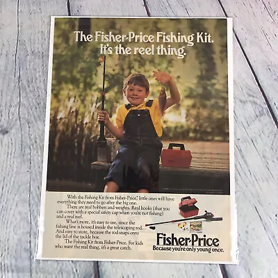 Vintage 1988 Fisher Price Fishing Kit Genuine Magazine Advertisement Print Ad • $10.49