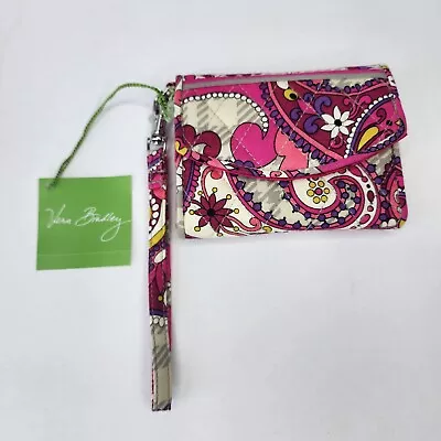 Vera Bradley Retired Super Smart Wristlet Paisley Meets Plaid New Tag On... • $9.99